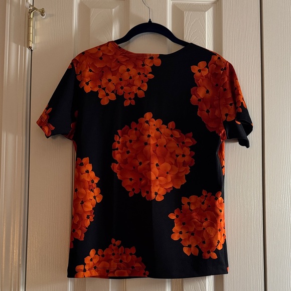 Impressions Black & Orange Floral Top – Size M - Picture 2 of 8